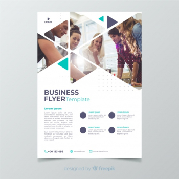 Modern business flyer with photo mosaic