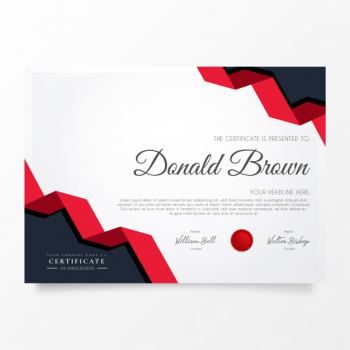 Modern certificate of appreciation with origami shapes Free Vector Modern certificate of appreciation with origami shapes Free Vector