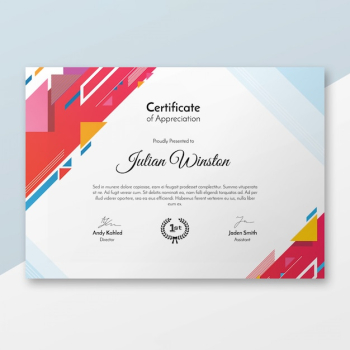 Modern certificate template Modern certificate template