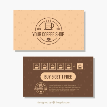 Modern coffee shop loyalty card template Modern coffee shop loyalty card template