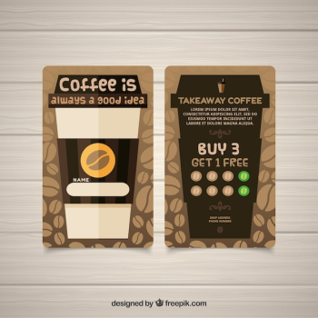 Modern coffee shop loyalty card template Modern coffee shop loyalty card template