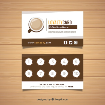 Modern coffee shop loyalty card template Modern coffee shop loyalty card template