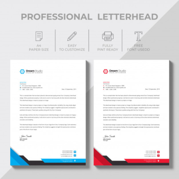 Modern company letterhead Free Vector