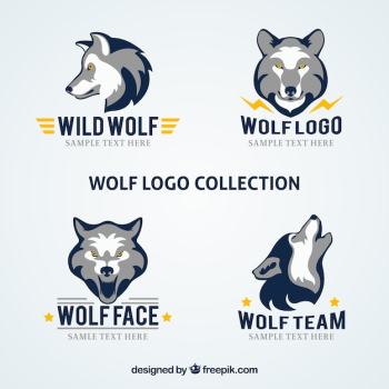 Modern company wolf logo collection Modern company wolf logo collection