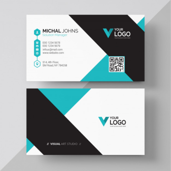 Modern corporate business card design Free Vector