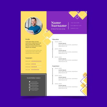 Modern cv template Free Vector Modern cv template Free Vector