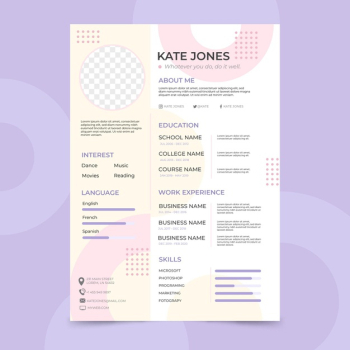 Modern cv template Free Vector Modern cv template Free Vector