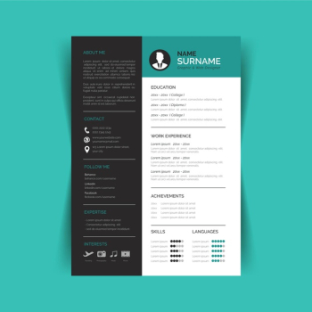 Modern cv template Free Vector Modern cv template Free Vector