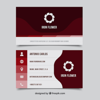 Modern dark red business card