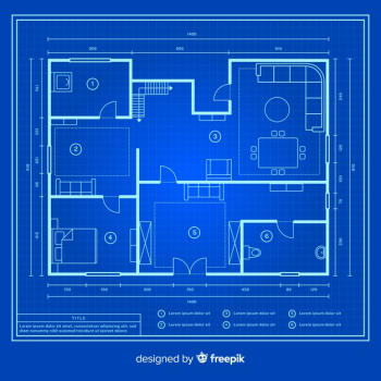 Modern design blueprint of a house Free Vector Modern design blueprint of a house Free Vector