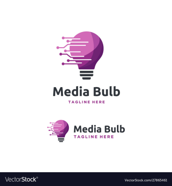 Modern digital bulb logo designs concept vector image