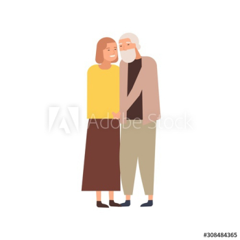 Modern elderly couple flat vector illustration Modern elderly couple flat vector illustration