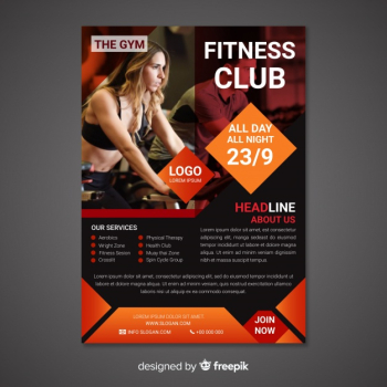 Modern fitness flyer template