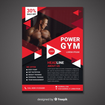 Modern fitness flyer template