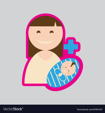 Modern flat icon with stylish background Mother vector image Modern flat icon with stylish background Mother vector image