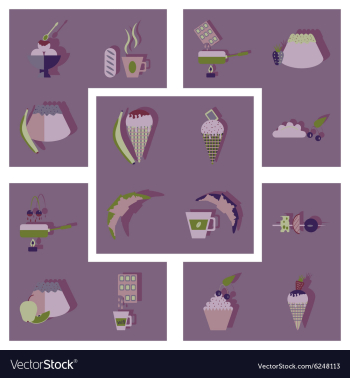 Modern flat icons collection vector image Modern flat icons collection vector image