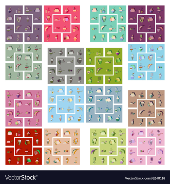 Modern flat icons collection vector image Modern flat icons collection vector image