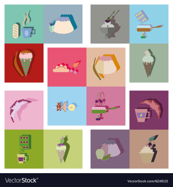 Modern flat icons collection vector image Modern flat icons collection vector image