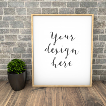Modern gallery mockup with plant Free Psd Modern gallery mockup with plant Free Psd