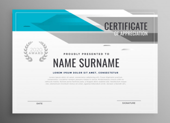 Modern geometric certificate of appreciation template Free Vector