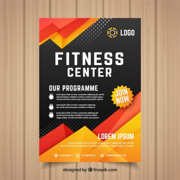 Modern gym flyer template with abstract design