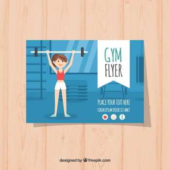 Modern gym flyer template with flatdesign Modern gym flyer template with flatdesign