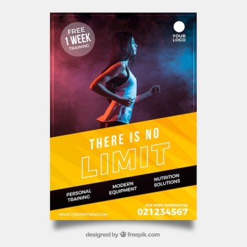 Modern gym flyer template with image