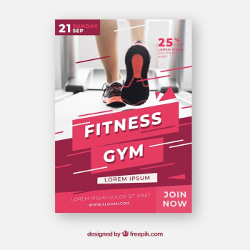 Modern gym flyer template with photo