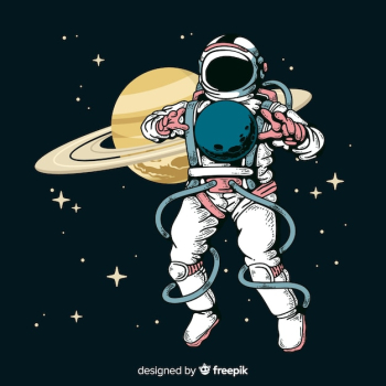 Modern hand drawn astronaut character