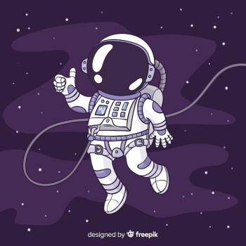 Modern hand drawn astronaut character Modern hand drawn astronaut character
