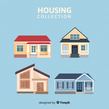 Modern housing collection with flat design Modern housing collection with flat design