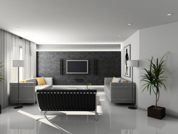 Modern interior. 3D render. Living-room. Exclusive design.