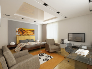modern interior design (privat apartment 3d rendering)