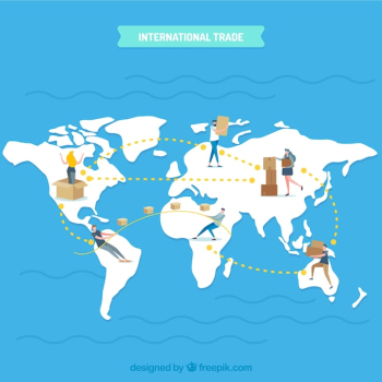 Modern international trade concept with flat design