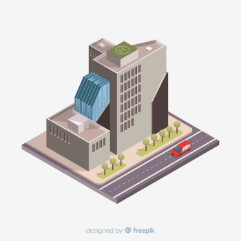 Modern isometric office building Modern isometric office building