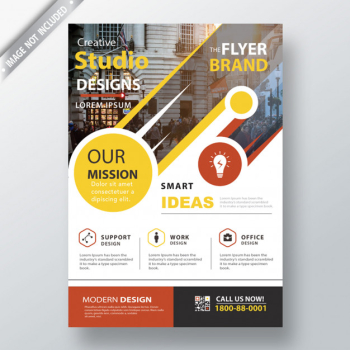 Modern leaflet template Free Psd