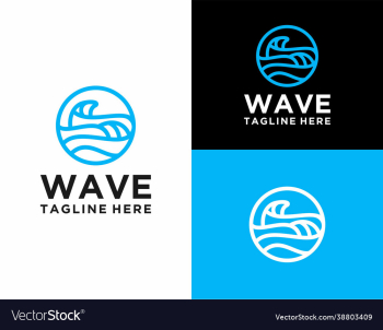 modern line art wave logo modern line art wave logo