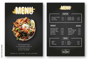 Modern menu restaurant grill Free Vector Modern menu restaurant grill Free Vector