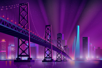 Modern metropolis night landscape cartoon Modern metropolis night landscape cartoon