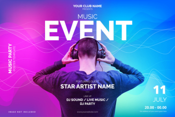 Modern music event poster template Free Vector Modern music event poster template Free Vector