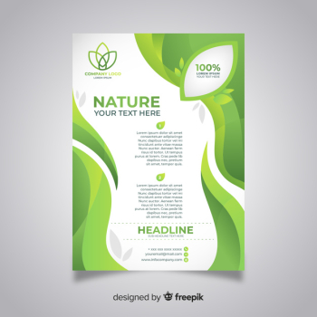 Modern nature flyer template with flat design