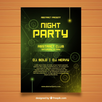 Modern party poster with abstract shapes