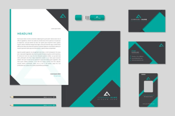 Modern professional business stationery set Free Vector