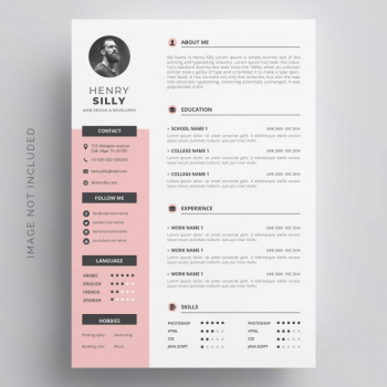 Modern simple template for curriculum Free Vector