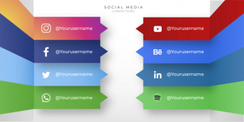 Modern social media icons with lower third Free Vector Modern social media icons with lower third Free Vector