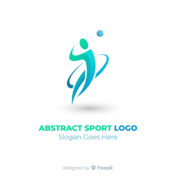Modern sports logo template with flat design Free Vector Modern sports logo template with flat design Free Vector