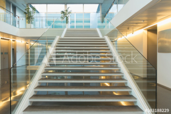 Modern stairs in empty business office Modern stairs in empty business office