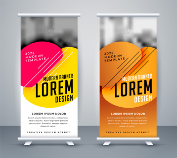 Modern standee design in abstract style Modern standee design in abstract style