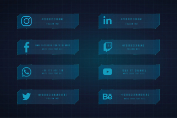 Modern technology lower third collection template Free Vector Modern technology lower third collection template Free Vector