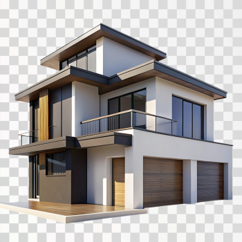 Modern Two-Story House with Large Windows